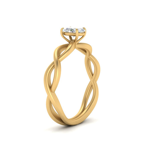 Oval Shaped Infinity Twisted Solitaire Ring