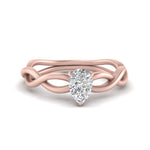 Load image into Gallery viewer, Pear Shaped Infinity Twisted Solitaire Ring

