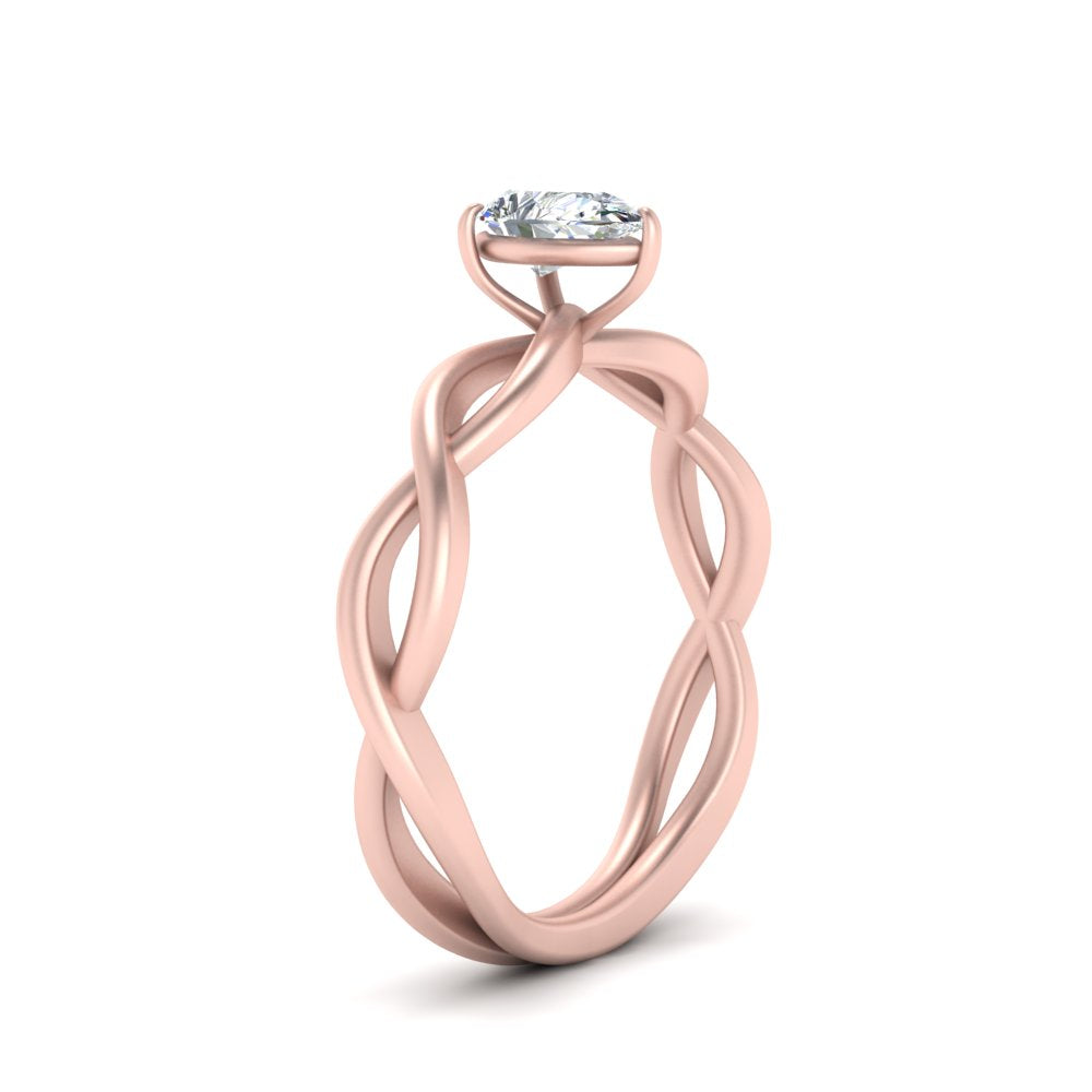 Pear Shaped Infinity Twisted Solitaire Ring