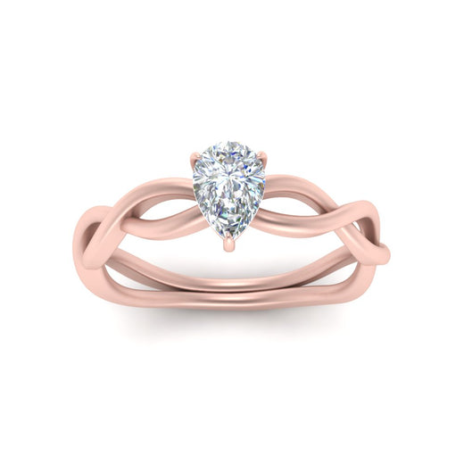 Pear Shaped Infinity Twisted Solitaire Ring
