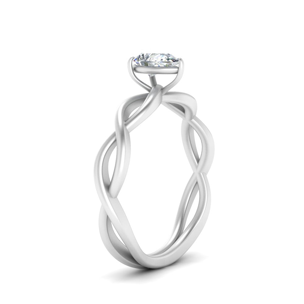 Pear Shaped Infinity Twisted Solitaire Ring