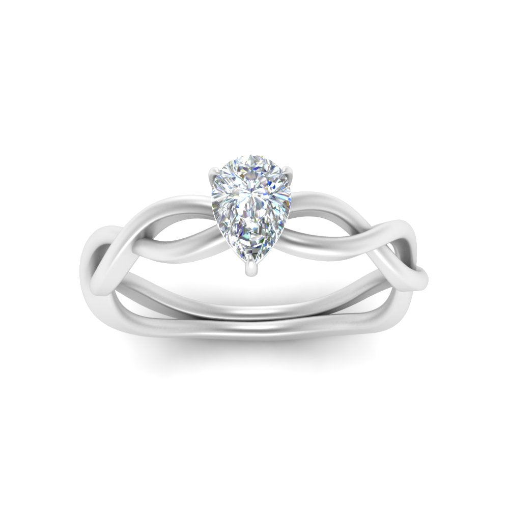 Pear Shaped Infinity Twisted Solitaire Ring