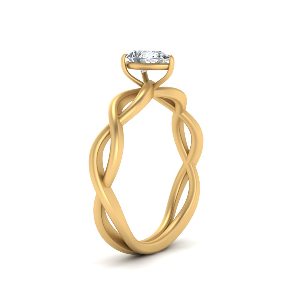 Pear Shaped Infinity Twisted Solitaire Ring