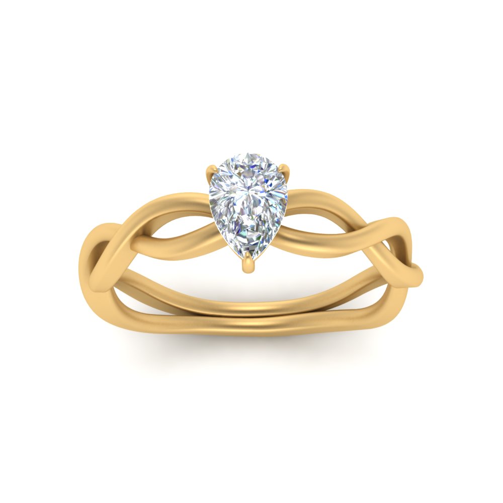 Pear Shaped Infinity Twisted Solitaire Ring