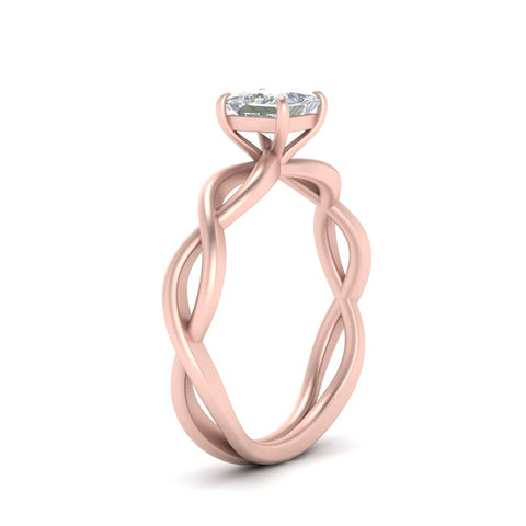 Princess Cut Infinity Twisted Solitaire Ring