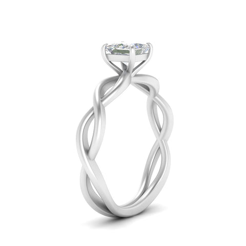 Princess Cut Infinity Twisted Solitaire Ring