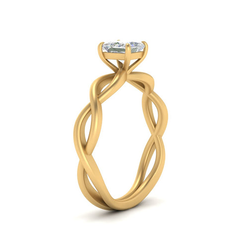 Princess Cut Infinity Twisted Solitaire Ring