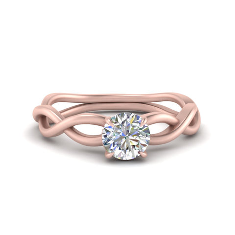 Round Cut Infinity Twisted Solitaire Ring