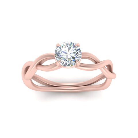 Round Cut Infinity Twisted Solitaire Ring