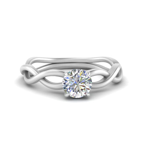 Round Cut Infinity Twisted Solitaire Ring