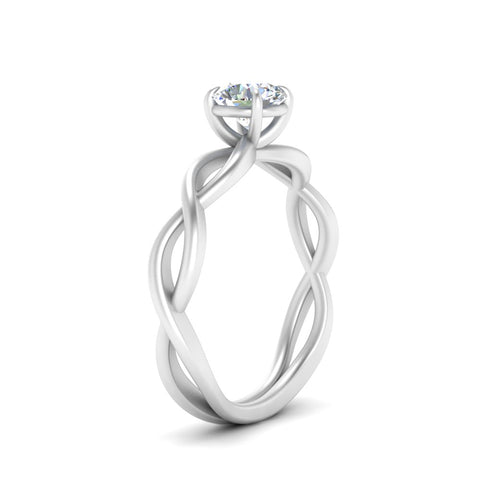 Round Cut Infinity Twisted Solitaire Ring
