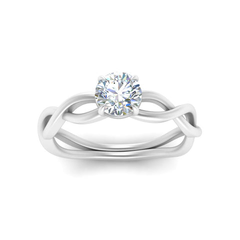 Round Cut Infinity Twisted Solitaire Ring