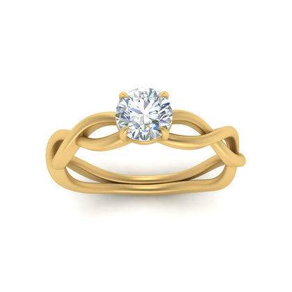 Round Cut Infinity Twisted Solitaire Ring