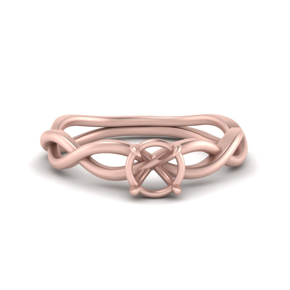 Semi Mount Infinity Twisted Solitaire Ring