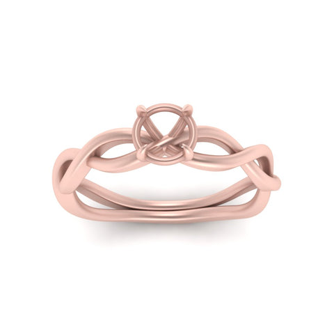 Semi Mount Infinity Twisted Solitaire Ring