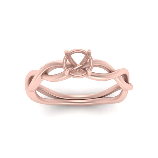 Semi Mount Infinity Twisted Solitaire Ring