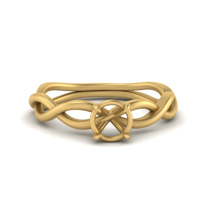 Semi Mount Infinity Twisted Solitaire Ring