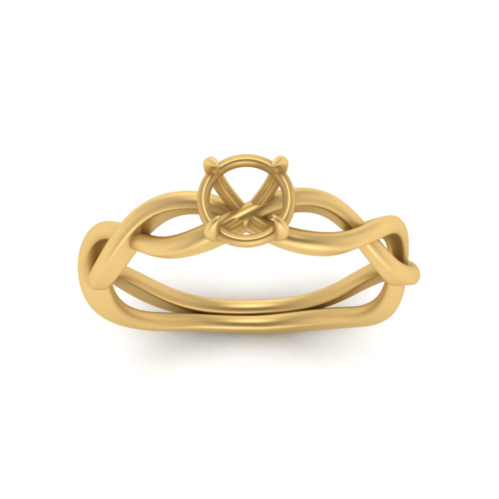Semi Mount Infinity Twisted Solitaire Ring