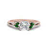 Load image into Gallery viewer, twisted-split-asscher-cut-vine-engagement-ring-with-emerald-in-rose-gold-FDENR3211ASRGEMGRANGLE3-NL-RG