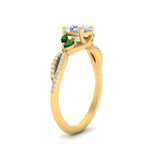 Load image into Gallery viewer, twisted-split-asscher-cut-vine-engagement-ring-with-emerald-in-yellow-gold-FDENR3211ASRGEMGRANGLE3-NL-YG
