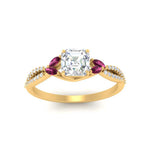 Load image into Gallery viewer, twisted-split-asscher-cut-vine-engagement-ring-with-pink-sapphire-in-yellow-gold-FDENR3211ASRGSADRPIANGLE3-NL-YG

