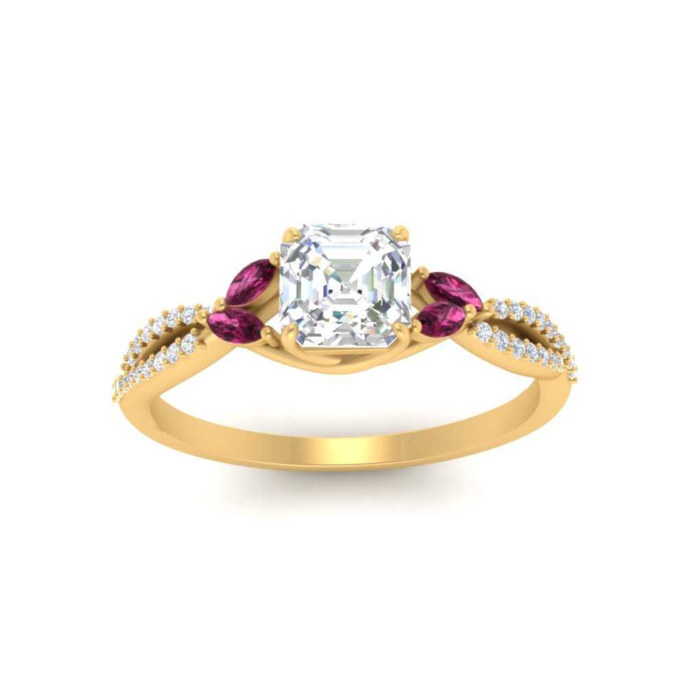 twisted-split-asscher-cut-vine-engagement-ring-with-pink-sapphire-in-yellow-gold-FDENR3211ASRGSADRPIANGLE3-NL-YG