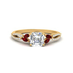 Load image into Gallery viewer, twisted-split-asscher-cut-vine-engagement-ring-with-ruby-in-yellow-gold-FDENR3211ASRGRUDRANGLE3-NL-YG
