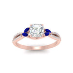 Load image into Gallery viewer, twisted-split-asscher-cut-vine-engagement-ring-with-sapphire-in-rose-gold-FDENR3211ASRGSABLANGLE3-NL-RG
