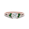 Load image into Gallery viewer, twisted-split-cushion-cut-vine-engagement-ring-with-emerald-in-rose-gold-FDENR3211CURGEMGRANGLE3-NL-RG