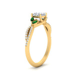 Load image into Gallery viewer, twisted-split-cushion-cut-vine-engagement-ring-with-emerald-in-yellow-gold-FDENR3211CURGEMGRANGLE3-NL-YG
