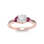 Load image into Gallery viewer, twisted-split-cushion-cut-vine-engagement-ring-with-pink-sapphire-in-rose-gold-FDENR3211CURGSADRPIANGLE3-NL-RG