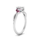 Load image into Gallery viewer, twisted-split-cushion-cut-vine-engagement-ring-with-pink-sapphire-in-white-gold-FDENR3211CURGSADRPIANGLE3-NL-WG