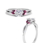 Load image into Gallery viewer, twisted-split-cushion-cut-vine-engagement-ring-with-pink-sapphire-in-white-gold-FDENR3211CURGSADRPIANGLE3-NL-WG
