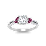 Load image into Gallery viewer, twisted-split-cushion-cut-vine-engagement-ring-with-pink-sapphire-in-white-gold-FDENR3211CURGSADRPIANGLE3-NL-WG