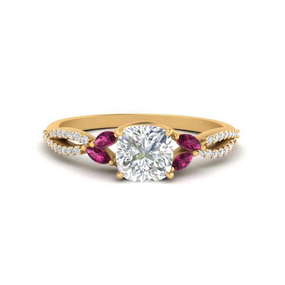 twisted-split-cushion-cut-vine-engagement-ring-with-pink-sapphire-in-yellow-gold-FDENR3211CURGSADRPIANGLE3-NL-YG
