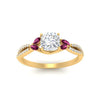 Load image into Gallery viewer, twisted-split-cushion-cut-vine-engagement-ring-with-pink-sapphire-in-yellow-gold-FDENR3211CURGSADRPIANGLE3-NL-YG