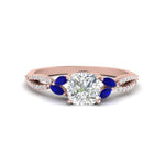 Load image into Gallery viewer, twisted-split-cushion-cut-vine-engagement-ring-with-sapphire-in-rose-gold-FDENR3211CURGSABLANGLE3-NL-RG

