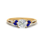Load image into Gallery viewer, twisted-split-cushion-cut-vine-engagement-ring-with-sapphire-in-yellow-gold-FDENR3211CURGSABLANGLE3-NL-YG
