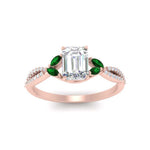 Load image into Gallery viewer, twisted-split-emerald-cut-vine-engagement-ring-with-emerald-in-rose-gold-FDENR3211EMRGEMGRANGLE3-NL-RG
