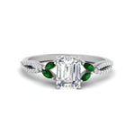 Load image into Gallery viewer, twisted-split-emerald-cut-vine-engagement-ring-with-emerald-in-white-gold-FDENR3211EMRGEMGRANGLE3-NL-WG
