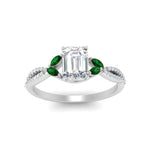 Load image into Gallery viewer, twisted-split-emerald-cut-vine-engagement-ring-with-emerald-in-white-gold-FDENR3211EMRGEMGRANGLE3-NL-WG

