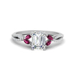 Load image into Gallery viewer, twisted-split-emerald-cut-vine-engagement-ring-with-pink-sapphire-in-white-gold-FDENR3211EMRGSADRPIANGLE3-NL-WG
