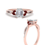 Load image into Gallery viewer, twisted-split-emerald-cut-vine-engagement-ring-with-ruby-in-rose-gold-FDENR3211EMRGRUDRANGLE3-NL-RG
