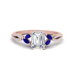 Load image into Gallery viewer, twisted-split-emerald-cut-vine-engagement-ring-with-sapphire-in-rose-gold-FDENR3211EMRGSABLANGLE3-NL-RG
