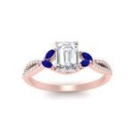 Load image into Gallery viewer, twisted-split-emerald-cut-vine-engagement-ring-with-sapphire-in-rose-gold-FDENR3211EMRGSABLANGLE3-NL-RG
