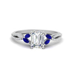 Load image into Gallery viewer, twisted-split-emerald-cut-vine-engagement-ring-with-sapphire-in-white-gold-FDENR3211EMRGSABLANGLE3-NL-WG

