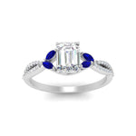 Load image into Gallery viewer, twisted-split-emerald-cut-vine-engagement-ring-with-sapphire-in-white-gold-FDENR3211EMRGSABLANGLE3-NL-WG
