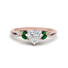 Load image into Gallery viewer, Heart+Shaped+Twisted+Vine+Luxury+Lab+Diamond+Bridal+Ring+Set+With+Emerald+In+18K+Rose+Gold-FDENR3211C-4