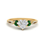 Load image into Gallery viewer, twisted-split-heart-shaped-vine-engagement-ring-with-emerald-in-yellow-gold-FDENR3211HTRGEMGRANGLE3-NL-YG