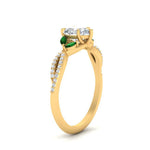 Load image into Gallery viewer, twisted-split-heart-shaped-vine-engagement-ring-with-emerald-in-yellow-gold-FDENR3211HTRGEMGRANGLE3-NL-YG
